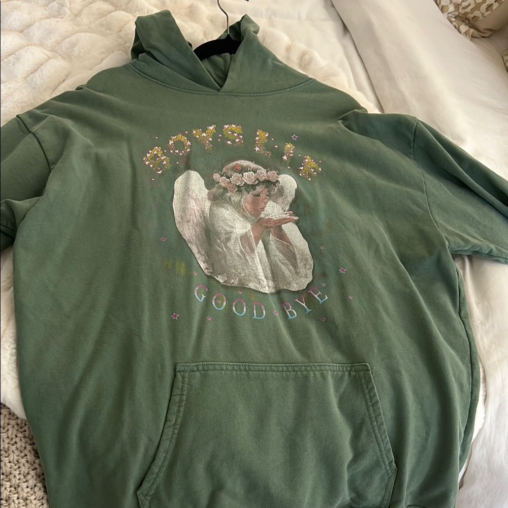 Boys lie Green Graphic Hoodie